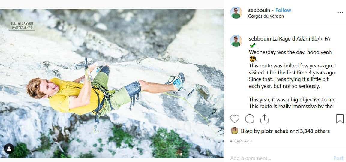 Seb Bouin La Rage d Adam Hardest Sport Climb in France - Climber News