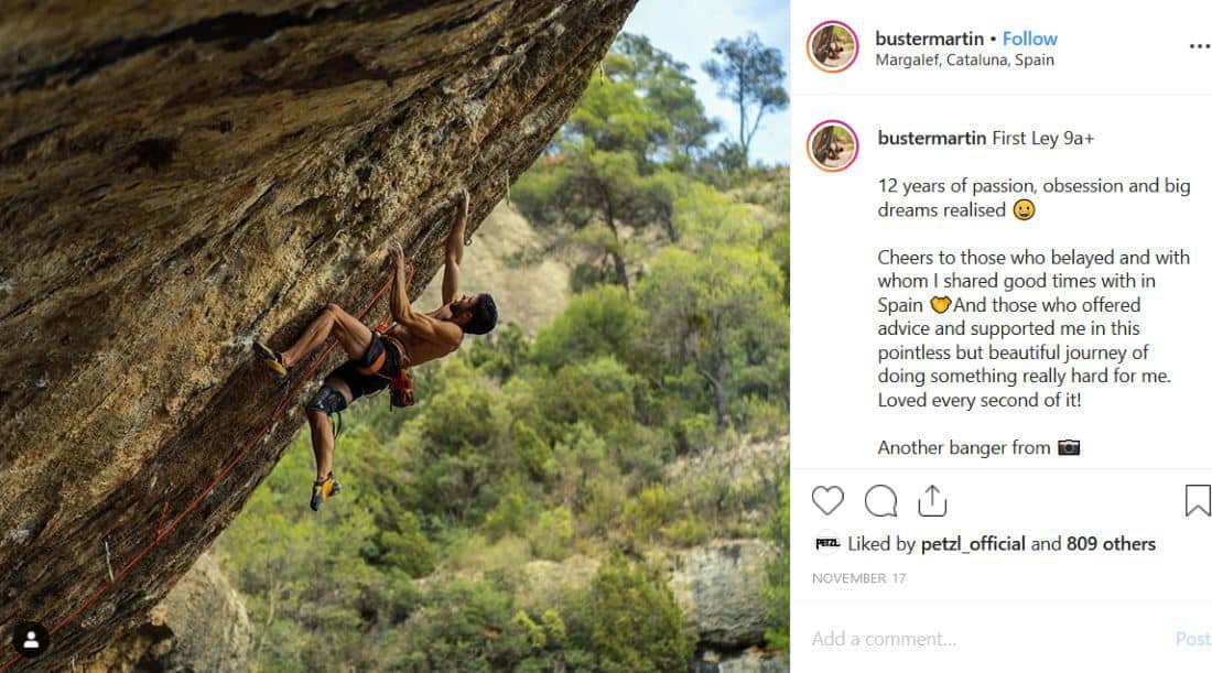 Buster Martin climbs 9a plus First Ley Margalef - Climber News