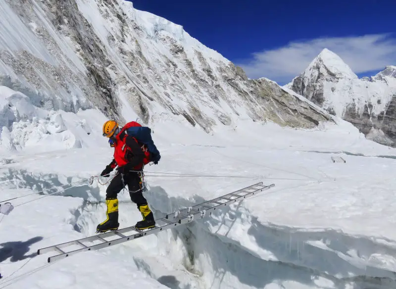 Dead Bodies On Everest - Ladder Crossing